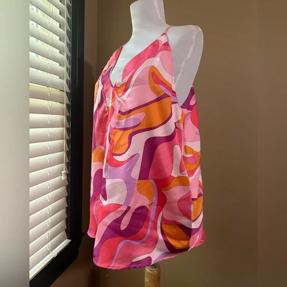 Adrienne Summer in the City Vibrant Pink and Orange Top - Picture 2 of 5